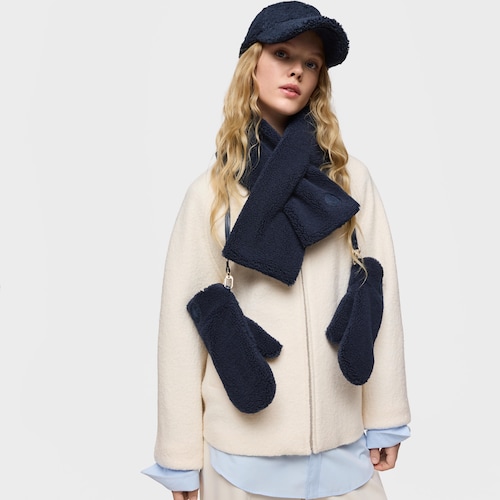 Navy blue Mittens TOUS Faux