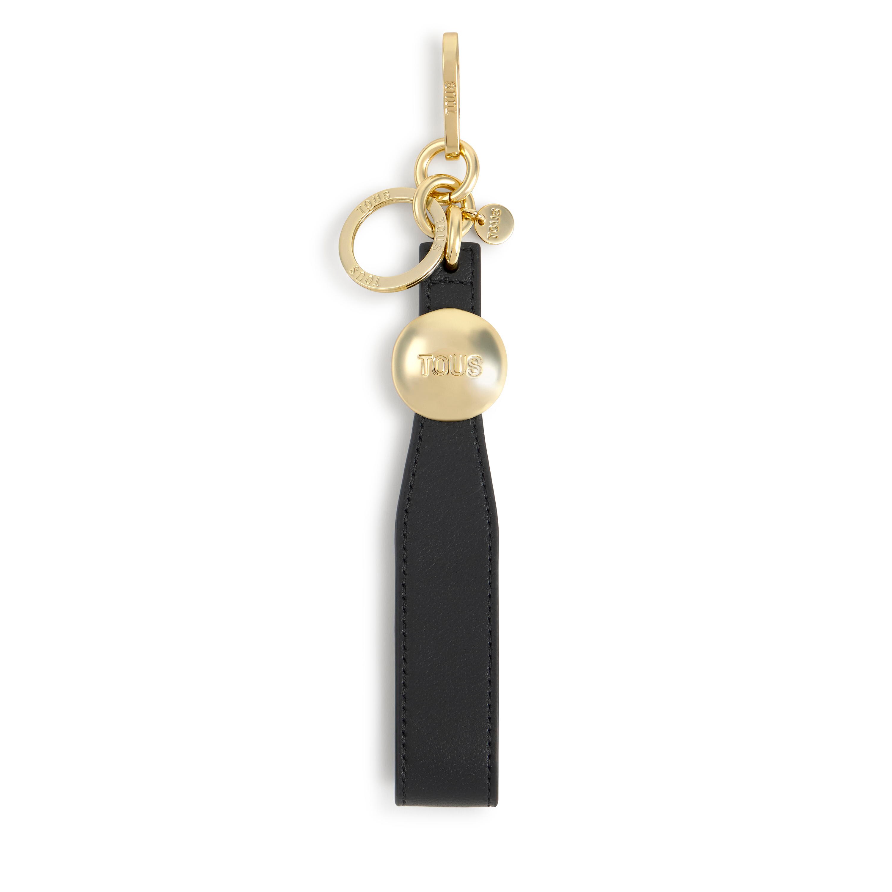 Black leather Key ring TOUS Metal Ball