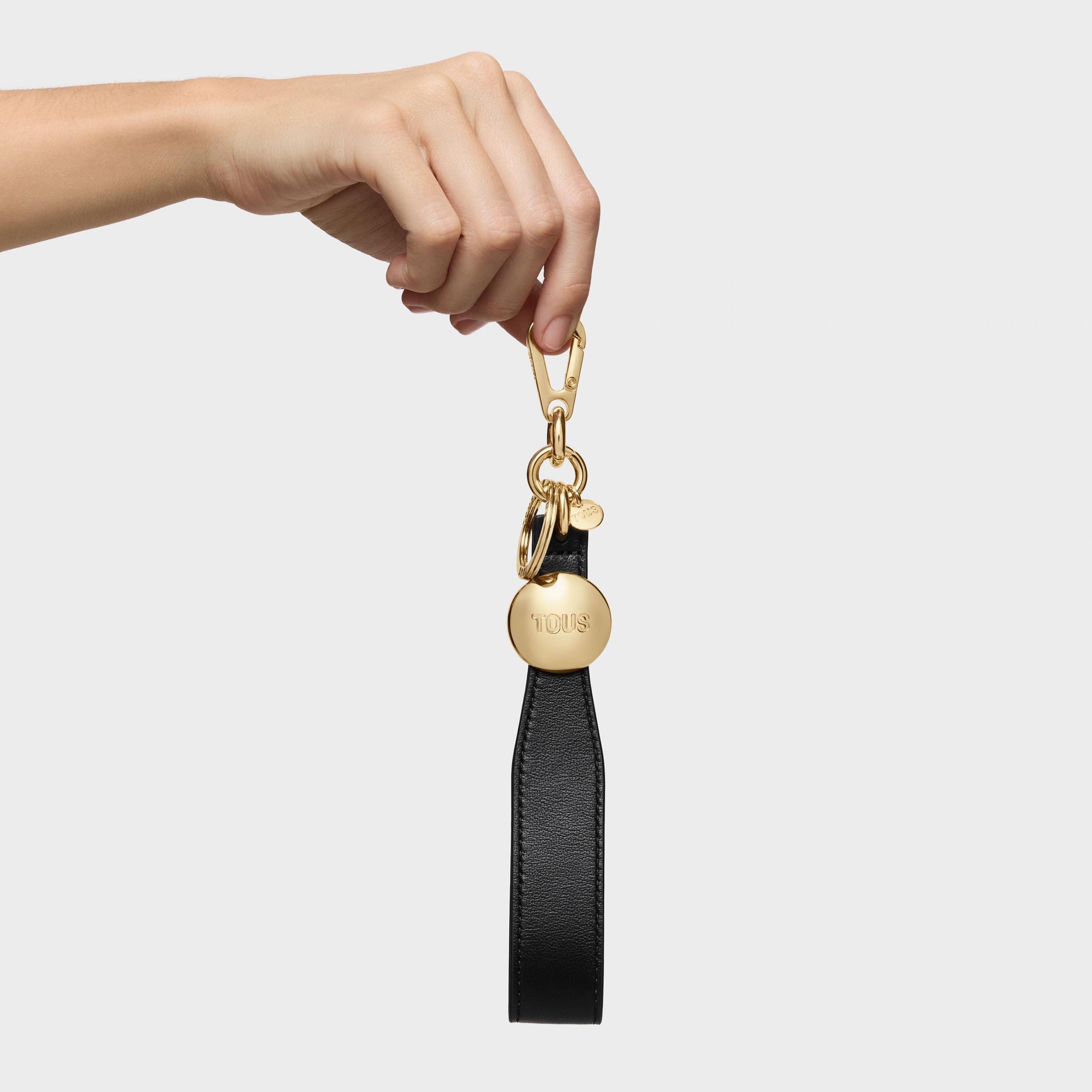 Black leather Key ring TOUS Metal Ball