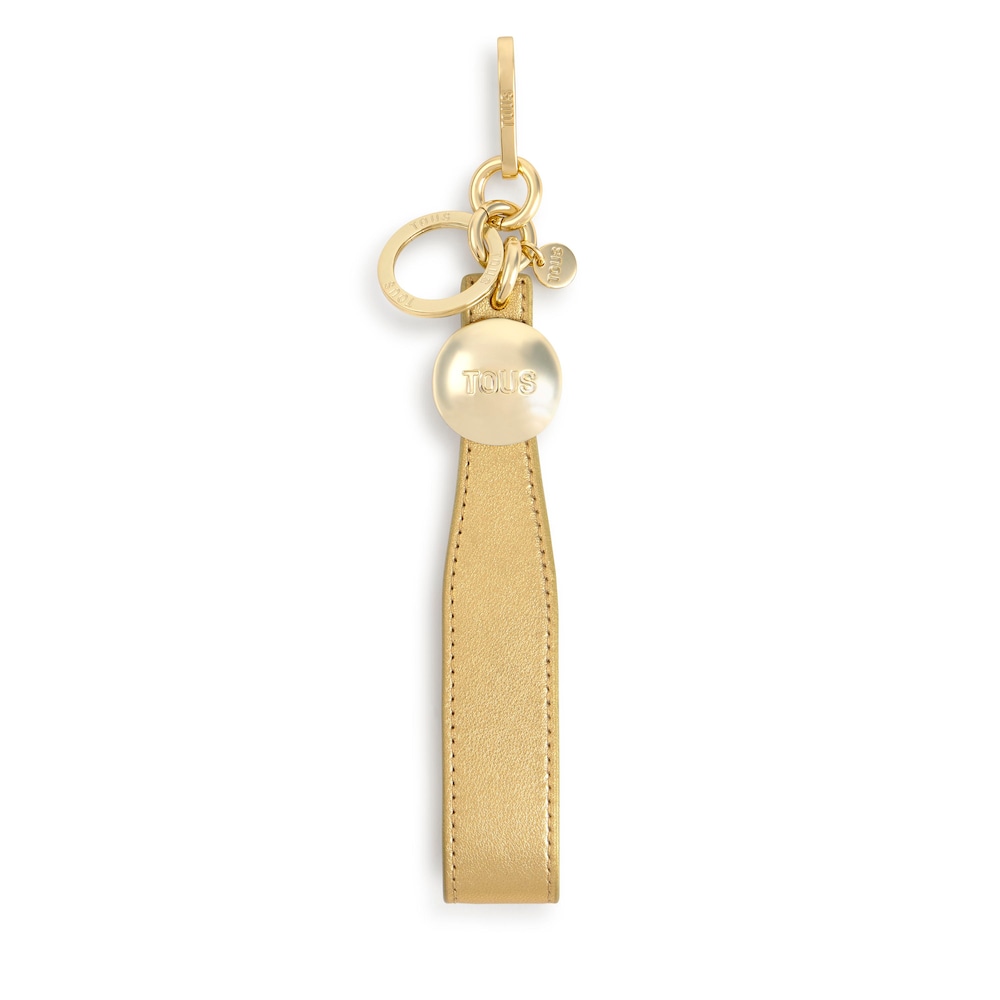 Gold-colored leather Key ring TOUS Metal Ball