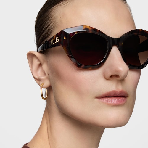Havana-colored Sunglasses TOUS Faceted Logo