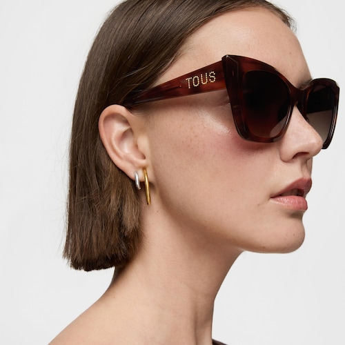Havana-colored Sunglasses TOUS Faceted Logo