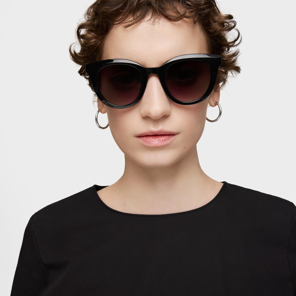 Lentes de sol negras TOUS Round Logo