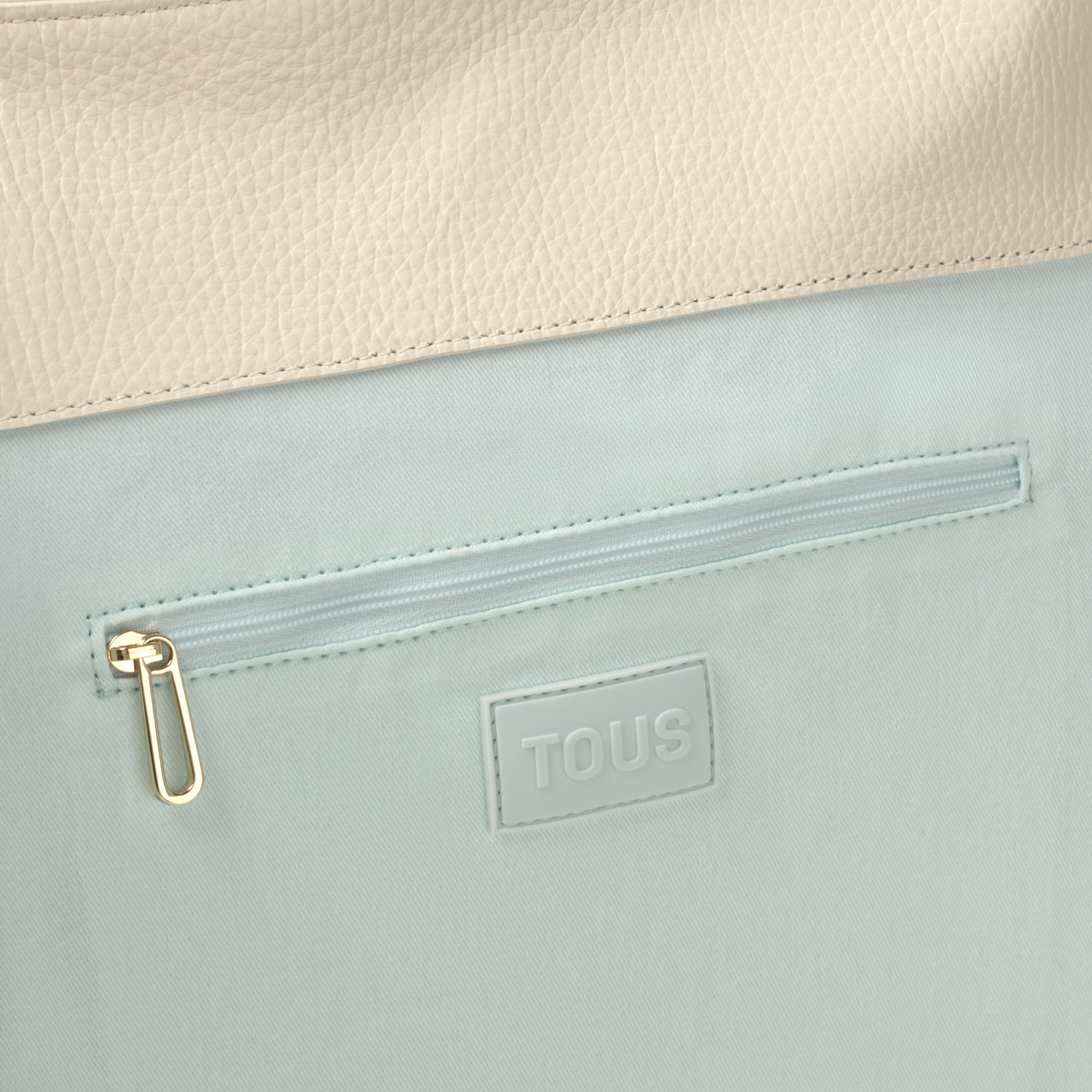 Large beige leather Tote bag TOUS Miranda