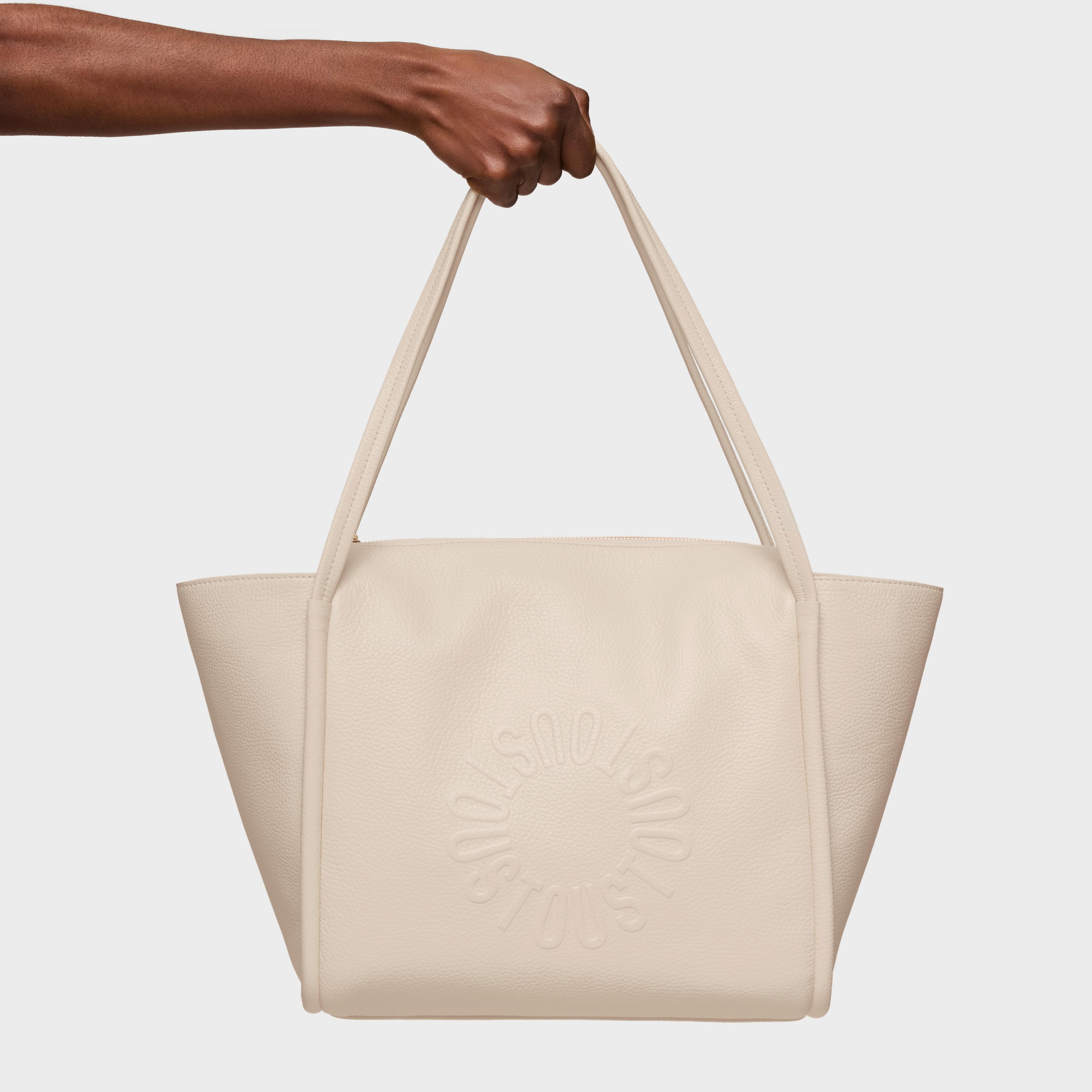 Large beige leather Tote bag TOUS Miranda