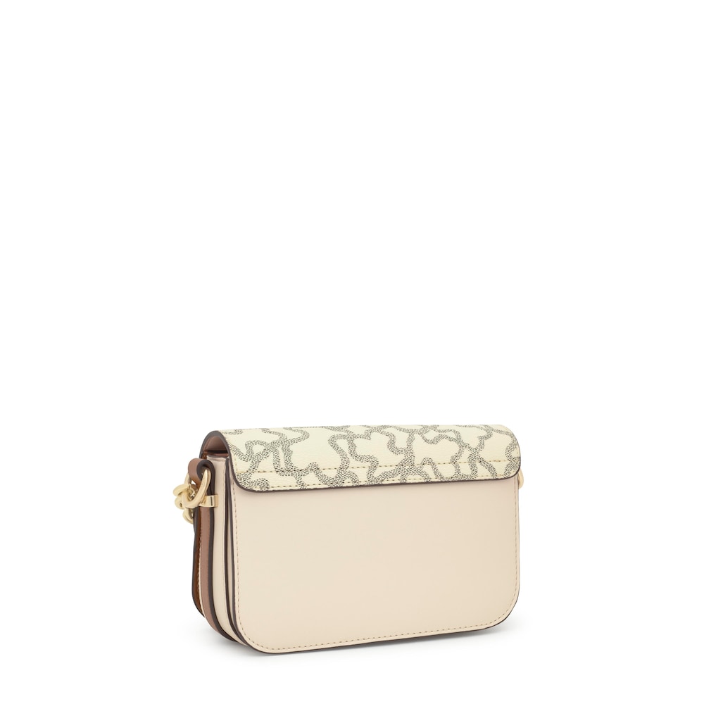 Mal&aacute; crossbody kabelka Chain Kaos Icon v&nbsp;p&iacute;skov&eacute; a b&eacute;žov&eacute; barvě