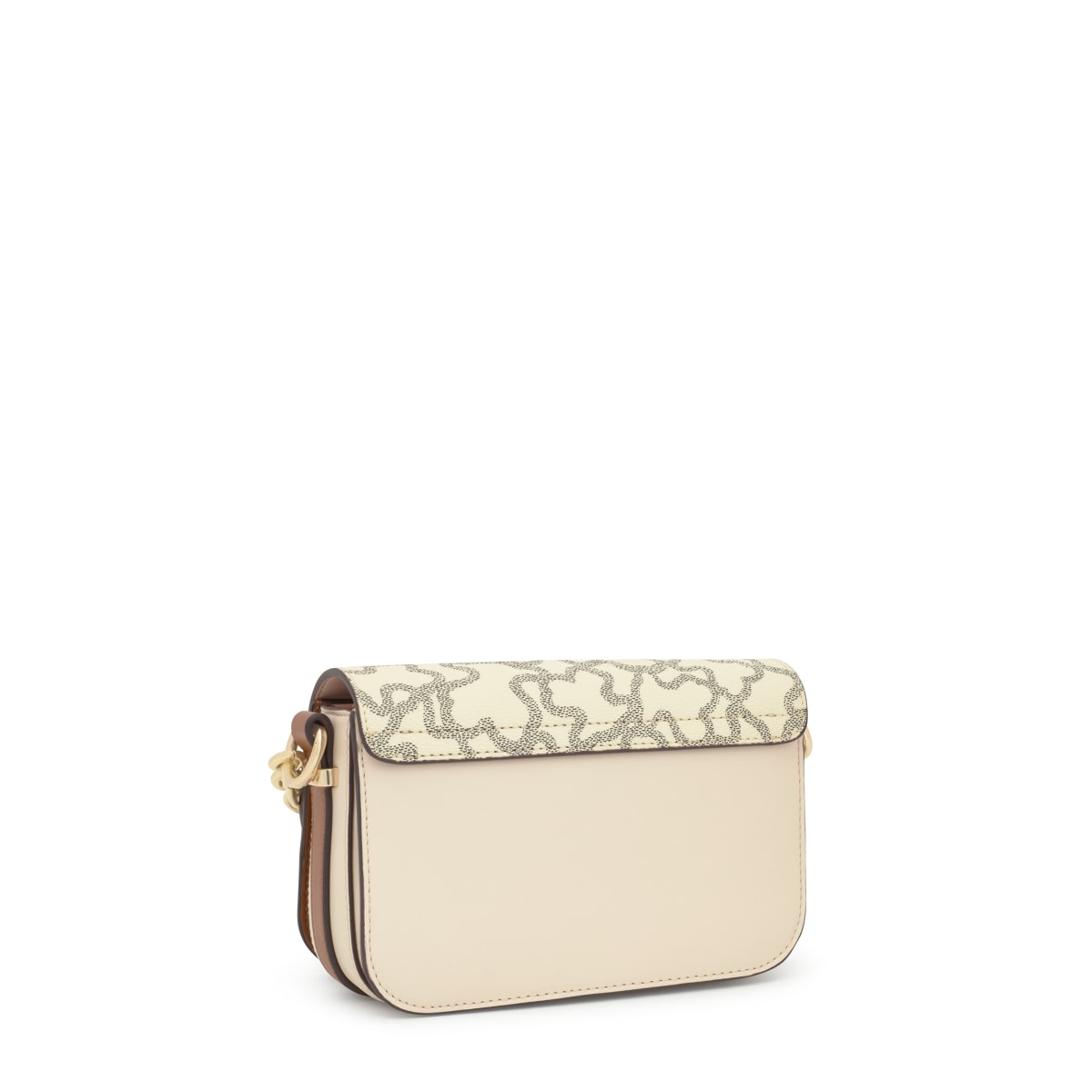 Small camel and beige crossbody bag Chain Kaos Icon