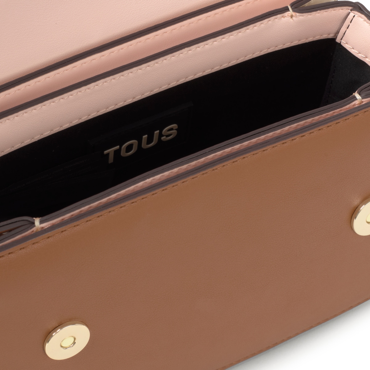 Small camel and beige crossbody bag Chain Kaos Icon