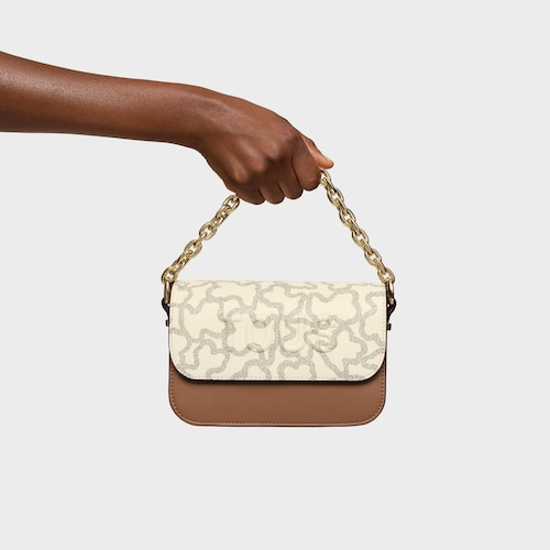 Bandolera pequeña camel y beige Chain Kaos Icon