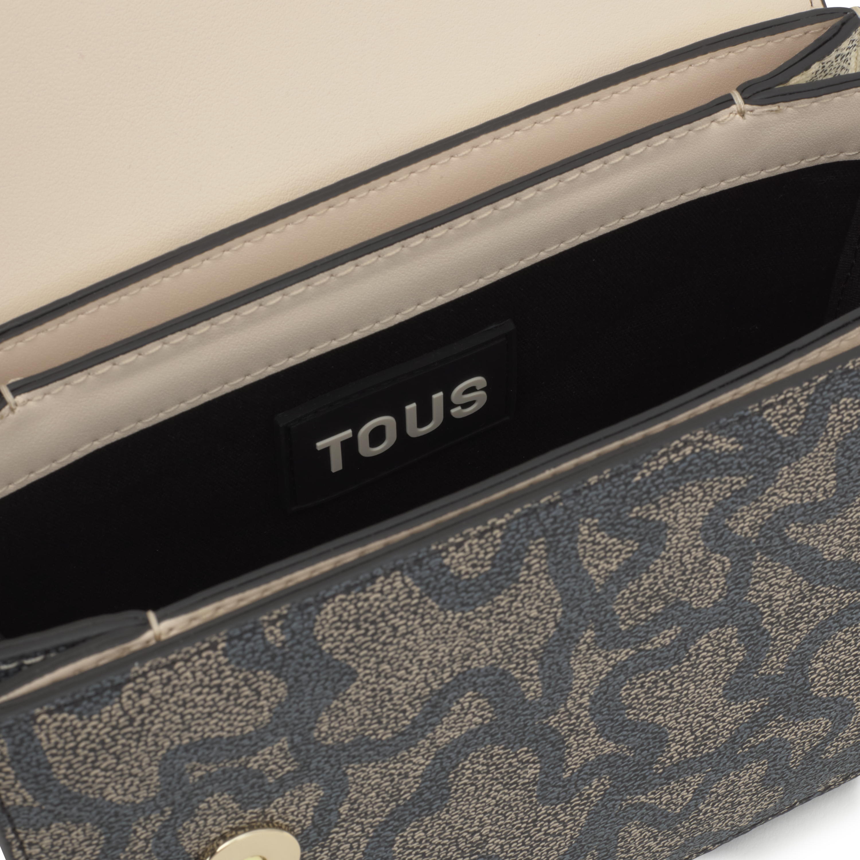 Small beige and black Crossbody bag Chain Kaos Icon