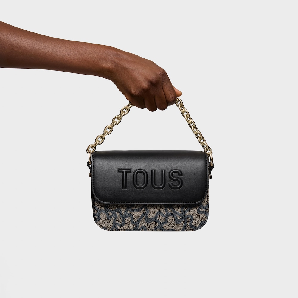 Small beige and black Crossbody bag Chain Kaos Icon