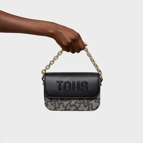 Small beige and black Crossbody bag Chain Kaos Icon