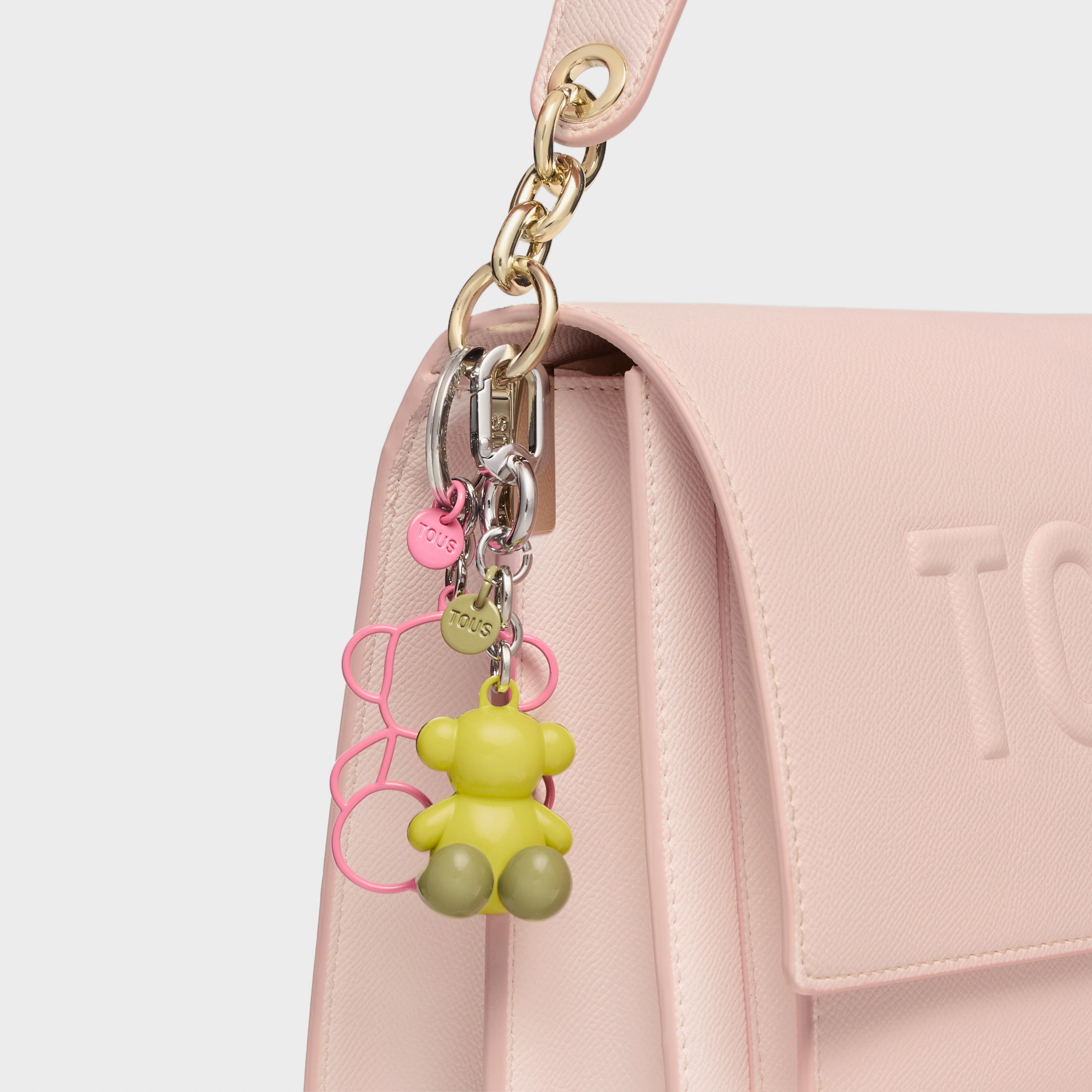 Lime green Key ring Metal Bold Bear