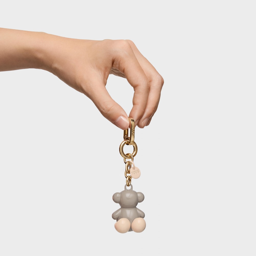Taupe Key ring Metal Bold Bear Taupe Key ring Metal Bold Bear