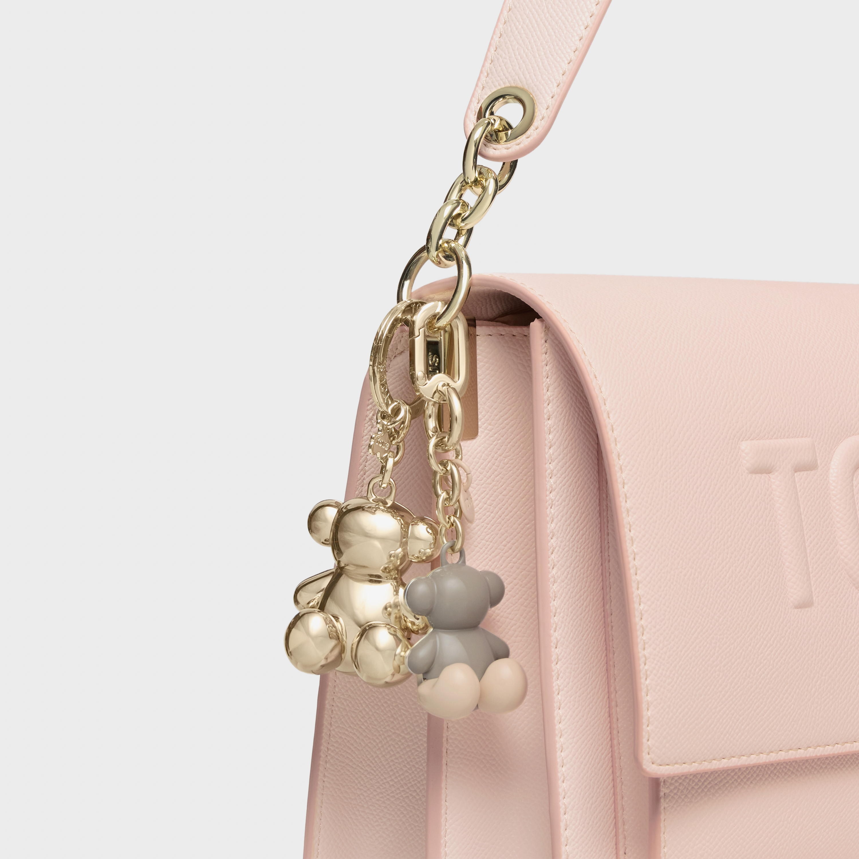 Taupe Key ring Metal Bold Bear