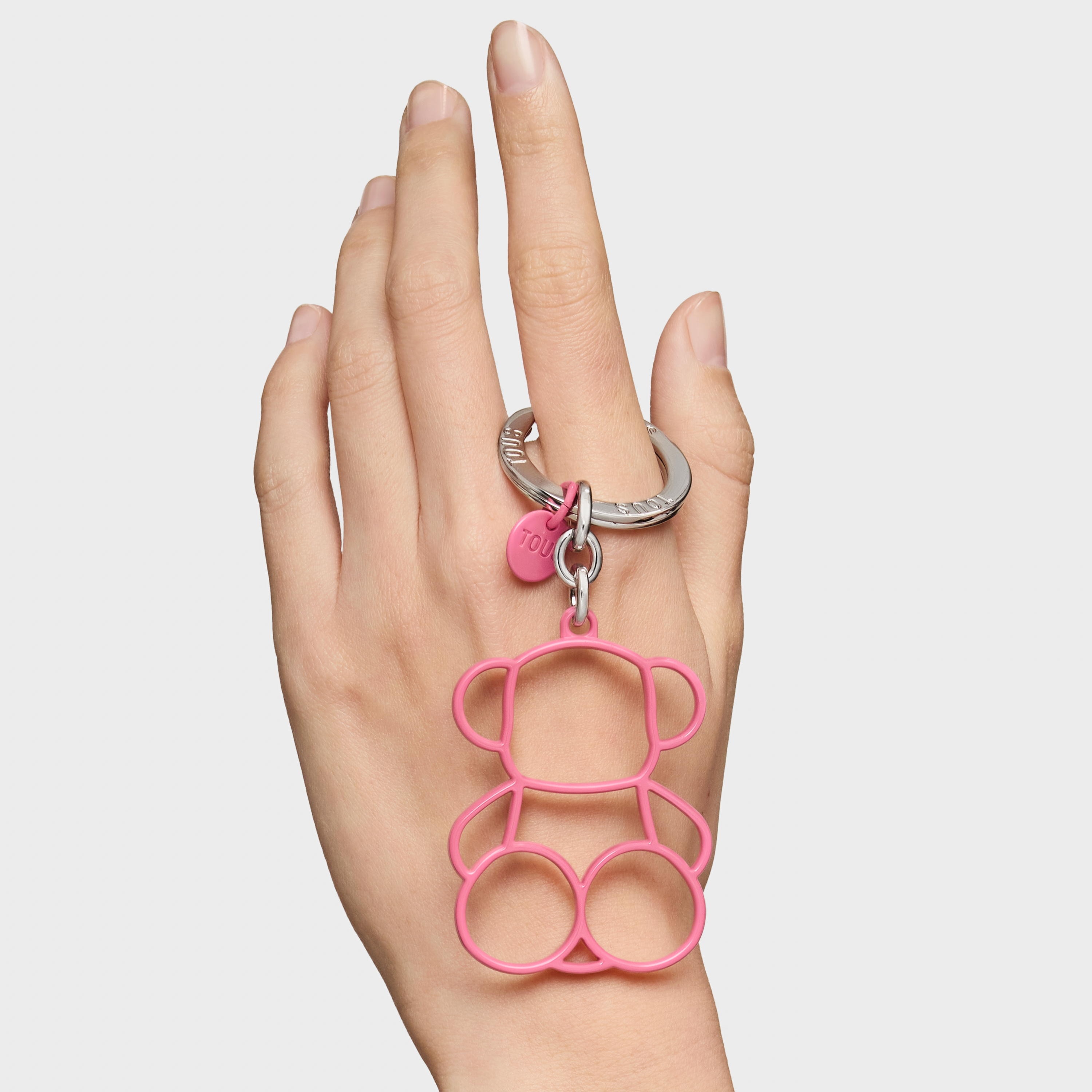 Pink Key ring Silhouette Bold Bear