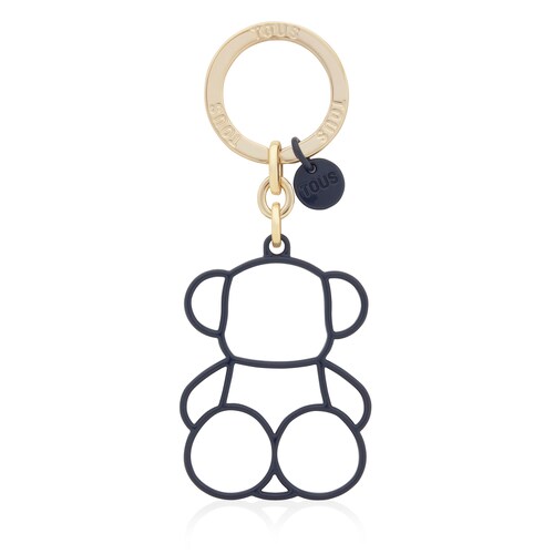 Navy blue Key ring Silhouette Bold Bear
