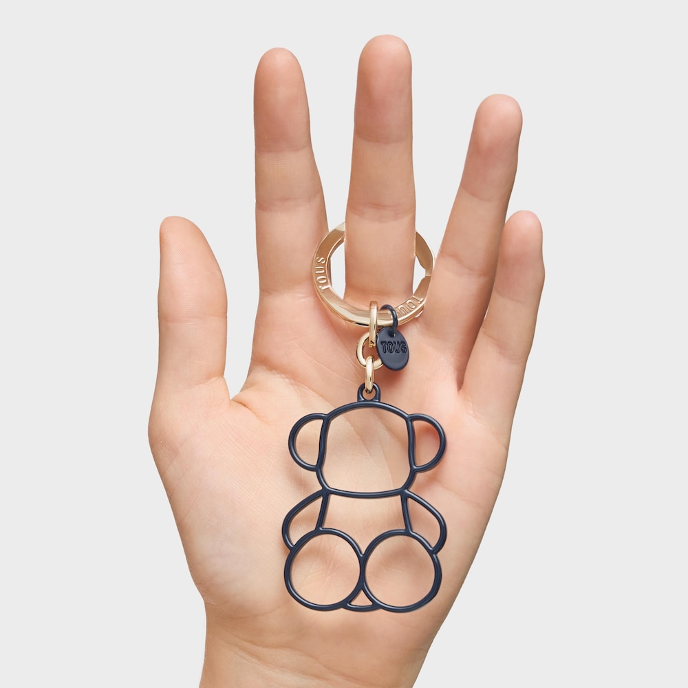 Navy blue Key ring Silhouette Bold Bear