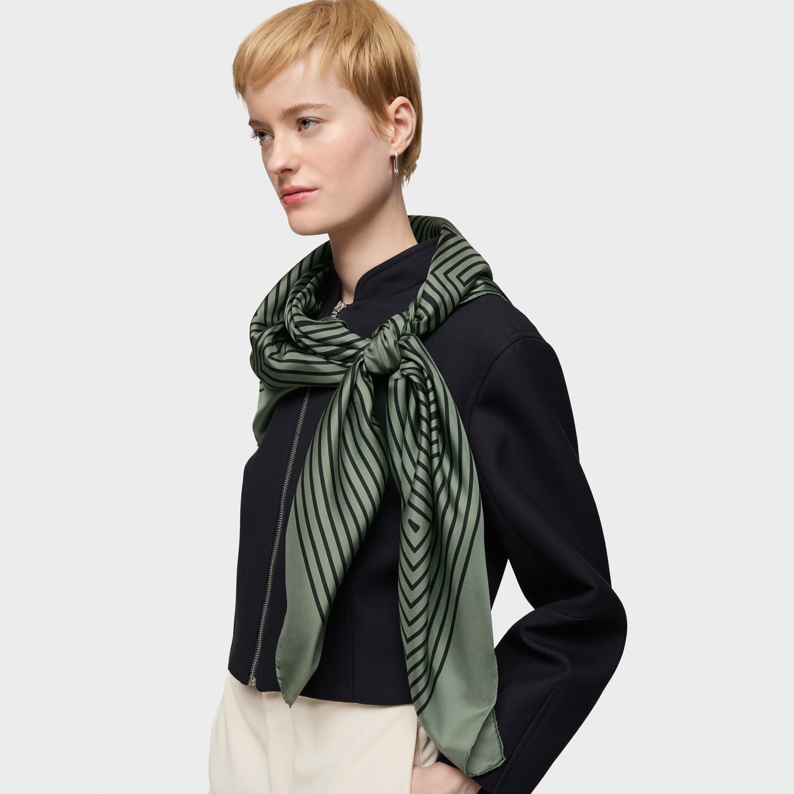 Square clay-green Scarf TOUS Maze