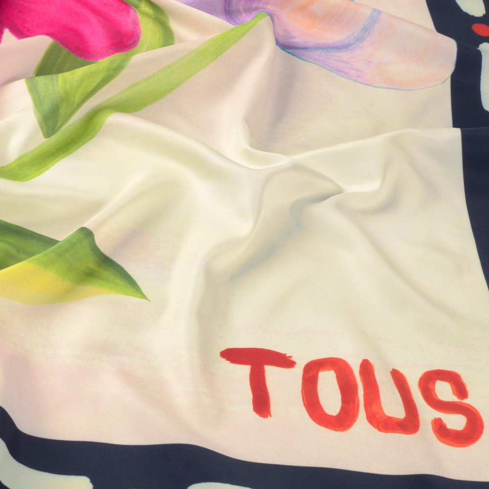 Pa&ntilde;uelo cuadrado rosa claro TOUS&nbsp;Summer Daisies