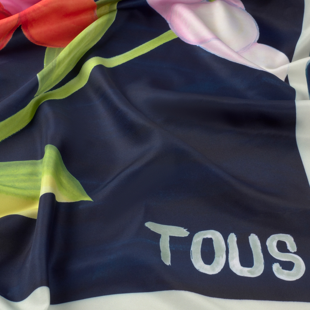 Navy blue square Scarf TOUS Summer Daisies