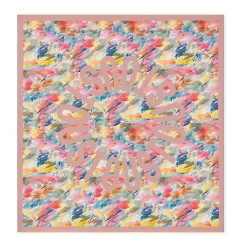 Pa&ntilde;uelo cuadrado rosa oscuro TOUS&nbsp;Summer&nbsp;Watercolor