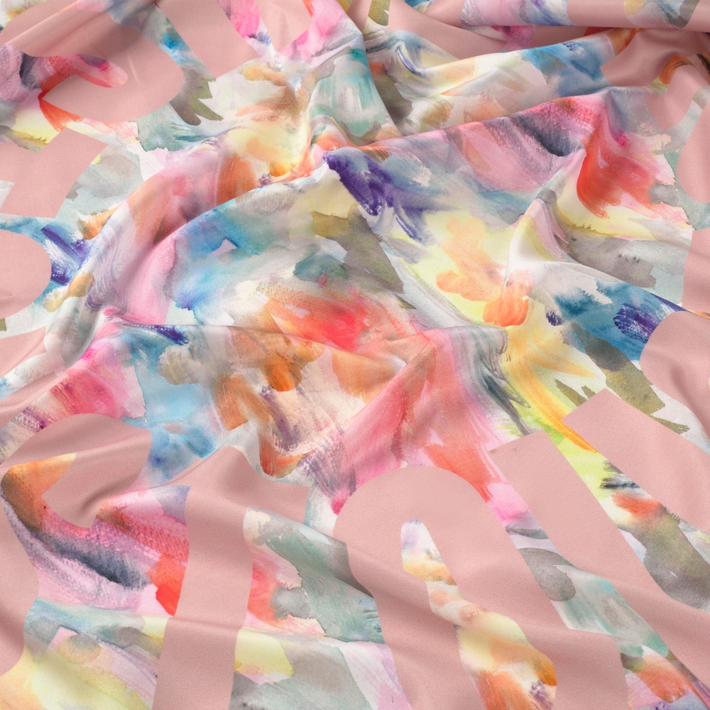 Pa&ntilde;uelo cuadrado rosa oscuro TOUS&nbsp;Summer&nbsp;Watercolor