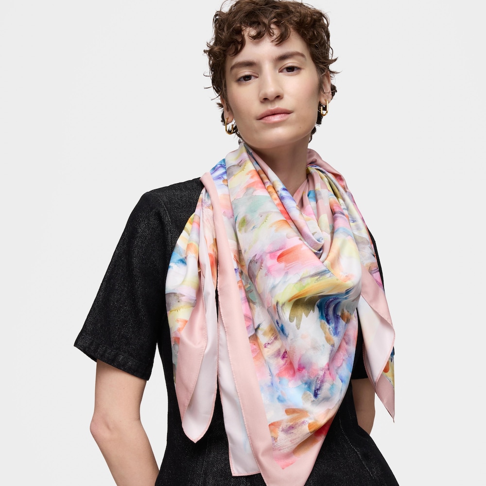 Dark pink square Scarf TOUS Summer Watercolor Dark pink square Scarf TOUS Summer Watercolor