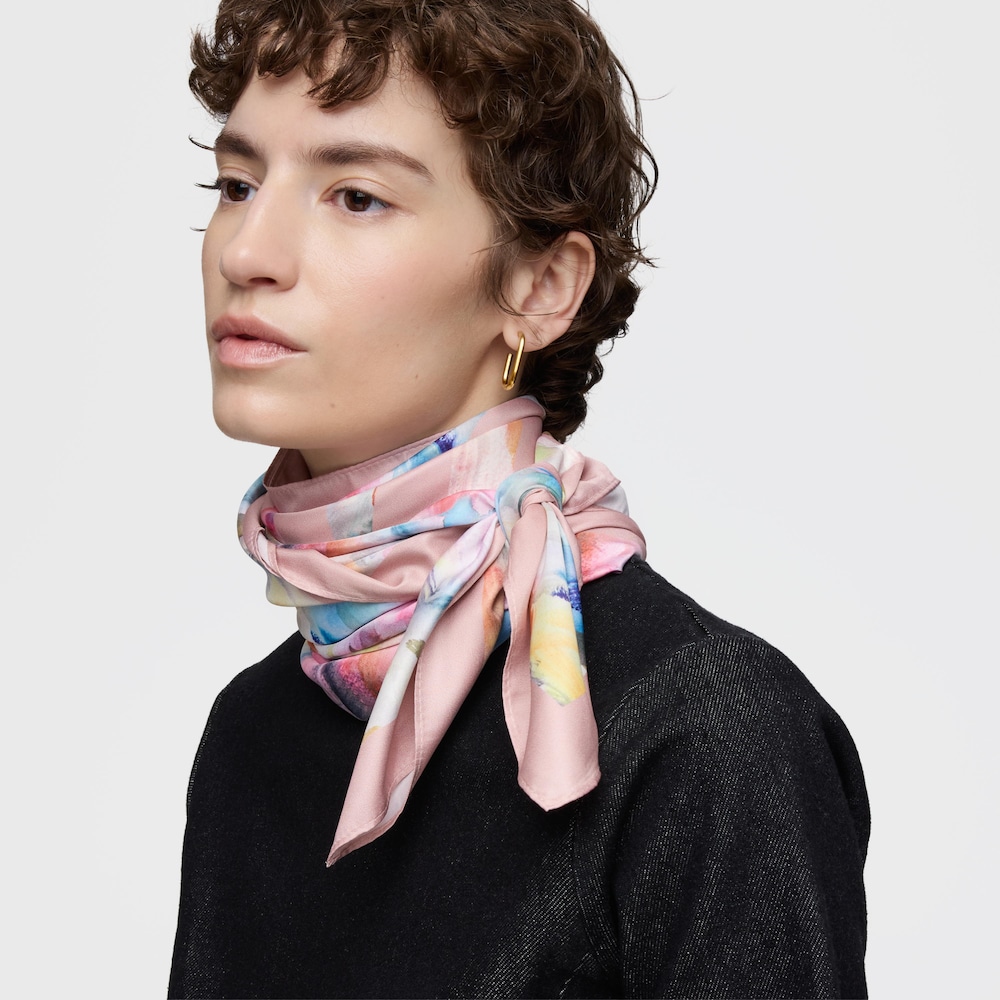 Dark pink square Scarf TOUS Summer Watercolor Dark pink square Scarf TOUS Summer Watercolor