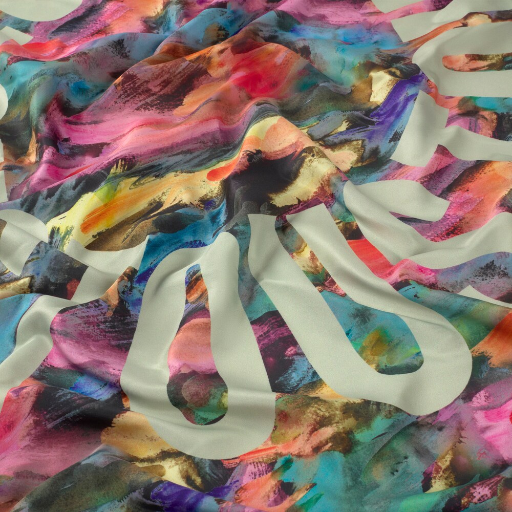 Pa&ntilde;uelo cuadrado azul marino TOUS Summer Watercolor