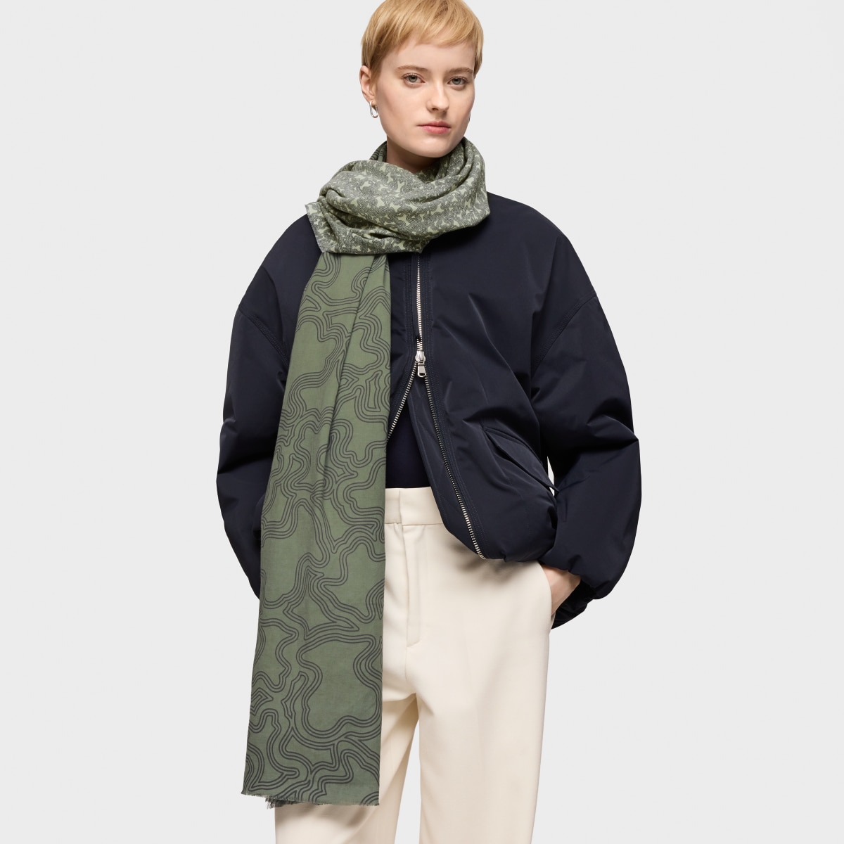 Khaki Foulard Kaos Mini Lines