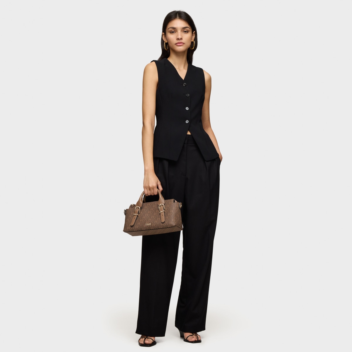 Medium earth-colored Bowling bag TOUS Buckles Silhouette