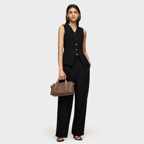 Medium earth-colored Bowling bag TOUS Buckles Silhouette