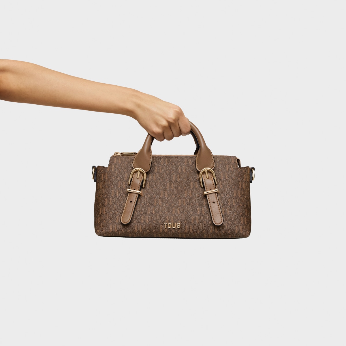 Medium earth-colored Bowling bag TOUS Buckles Silhouette