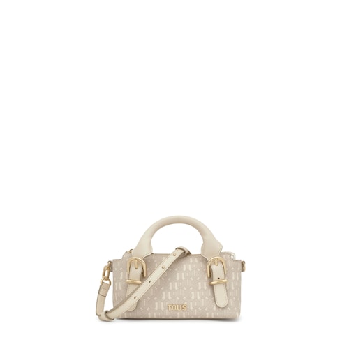 Small beige Bowling bag TOUS Buckles Silhouette