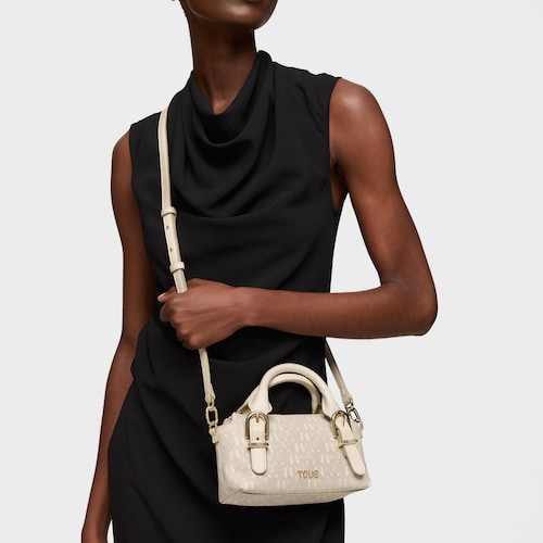 Small beige Bowling bag TOUS Buckles Silhouette
