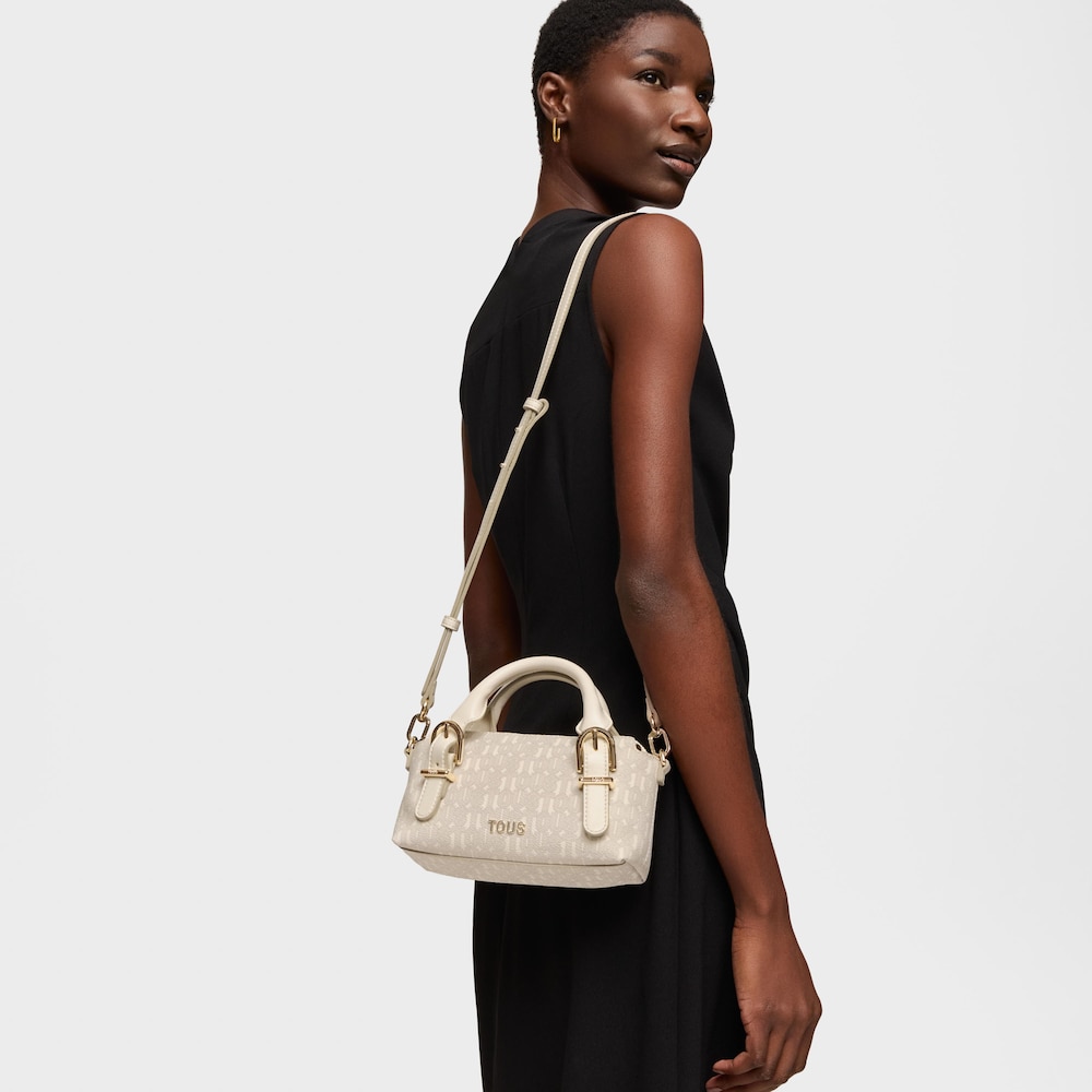 Small beige Bowling bag TOUS&nbsp;Buckles Silhouette