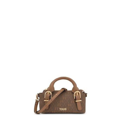 Small earth-colored TOUS&nbsp;Buckles Silhouette bowling bag