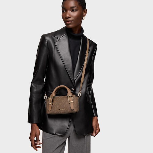 Small earth-colored TOUS Buckles Silhouette bowling bag