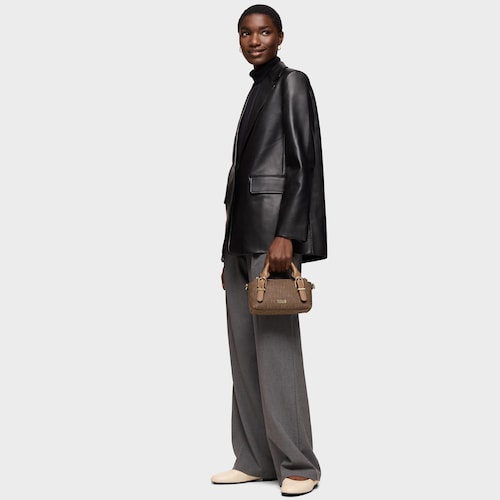 Small earth-colored TOUS Buckles Silhouette bowling bag
