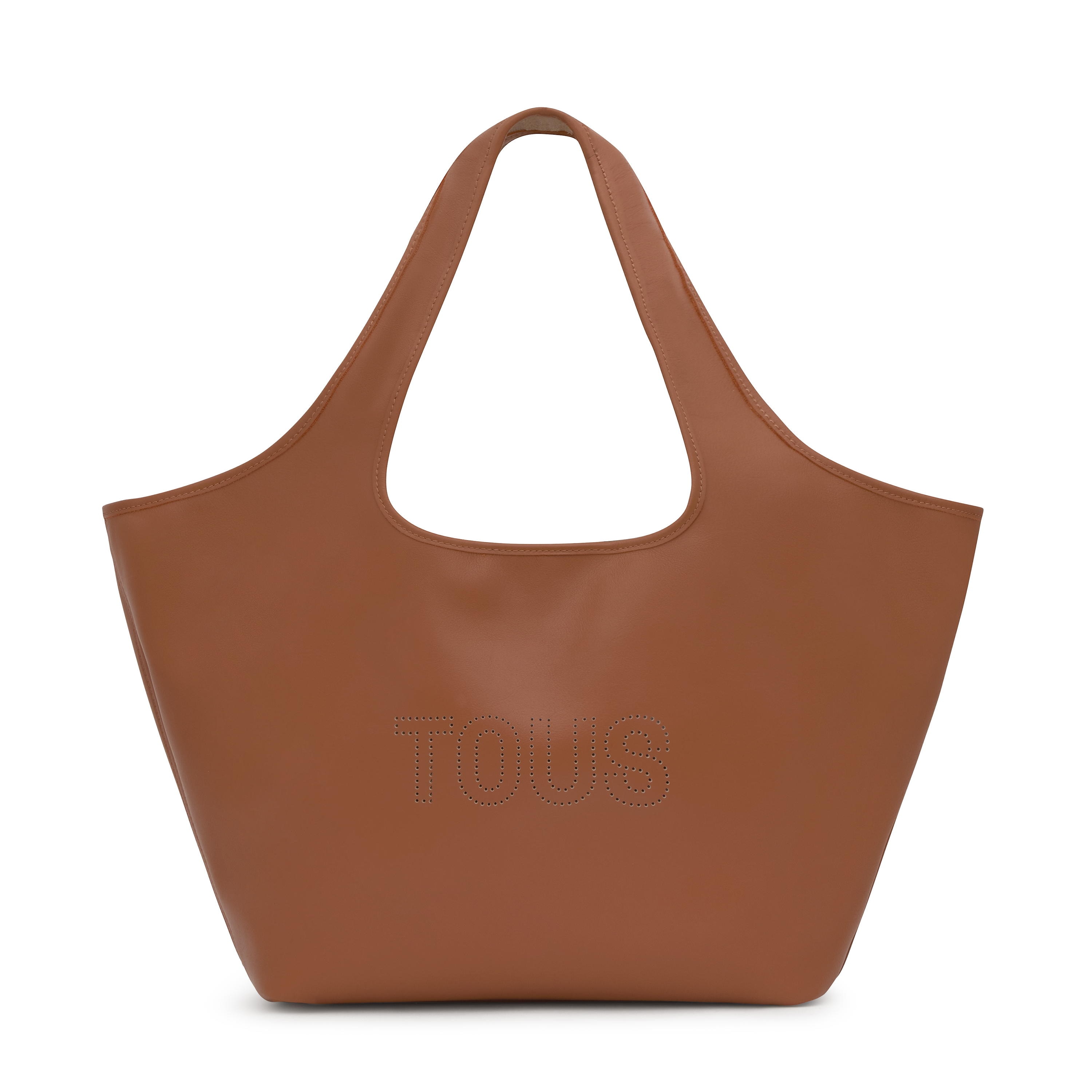 Large camel-colored leather Tote bag TOUS Lirio