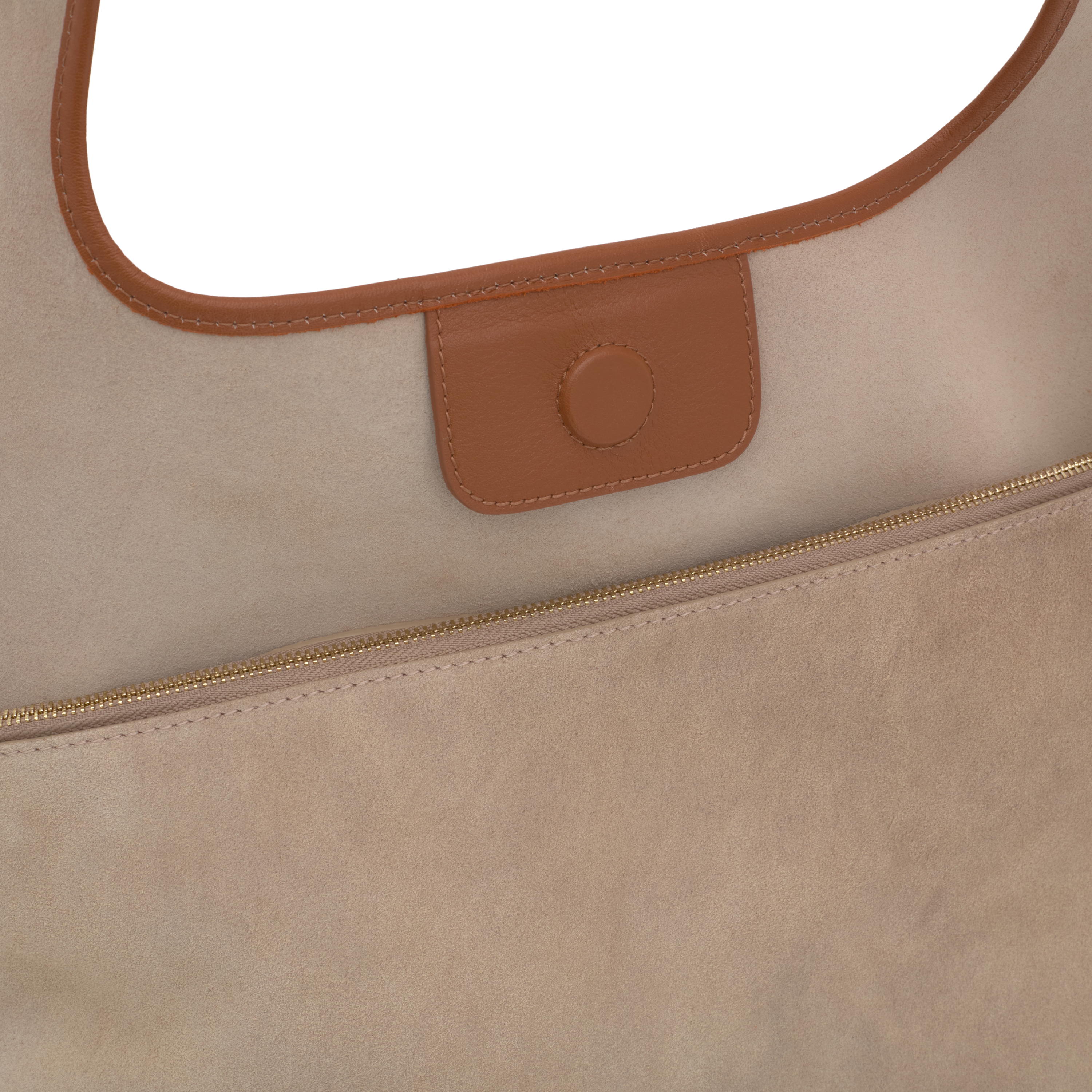 Large camel-colored leather Tote bag TOUS Lirio