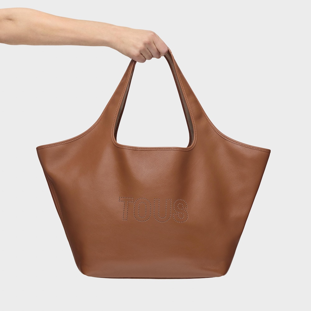 Large camel-colored leather Tote bag TOUS&nbsp;Lirio