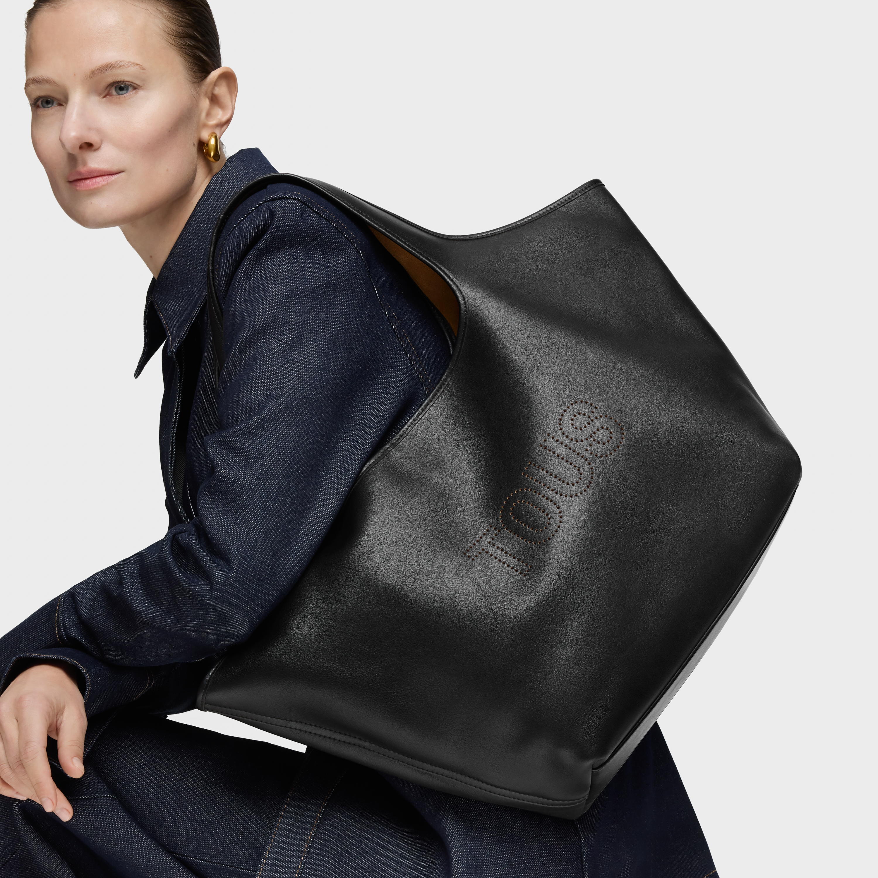 Large black leather Tote bag TOUS Lirio