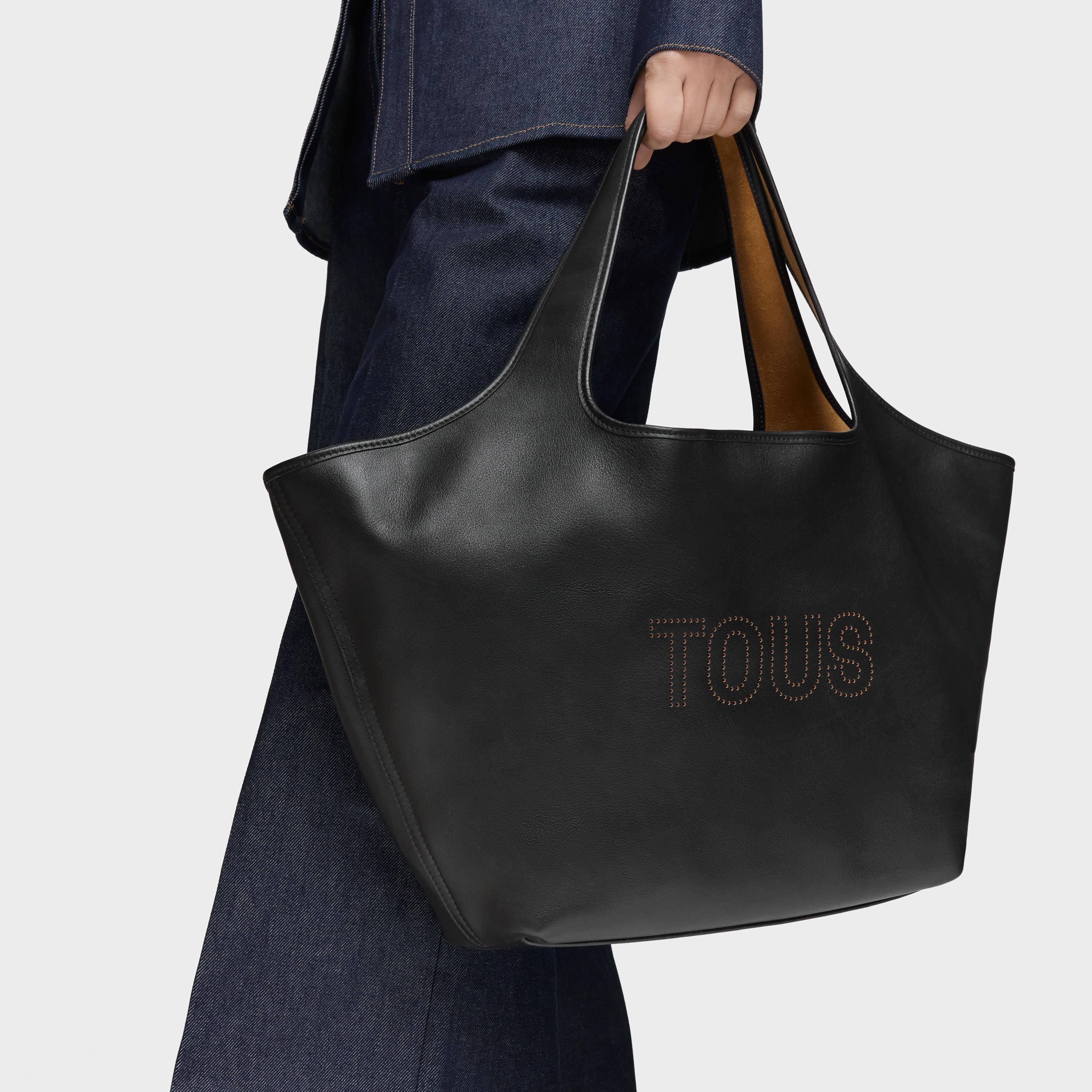Large black leather Tote bag TOUS Lirio