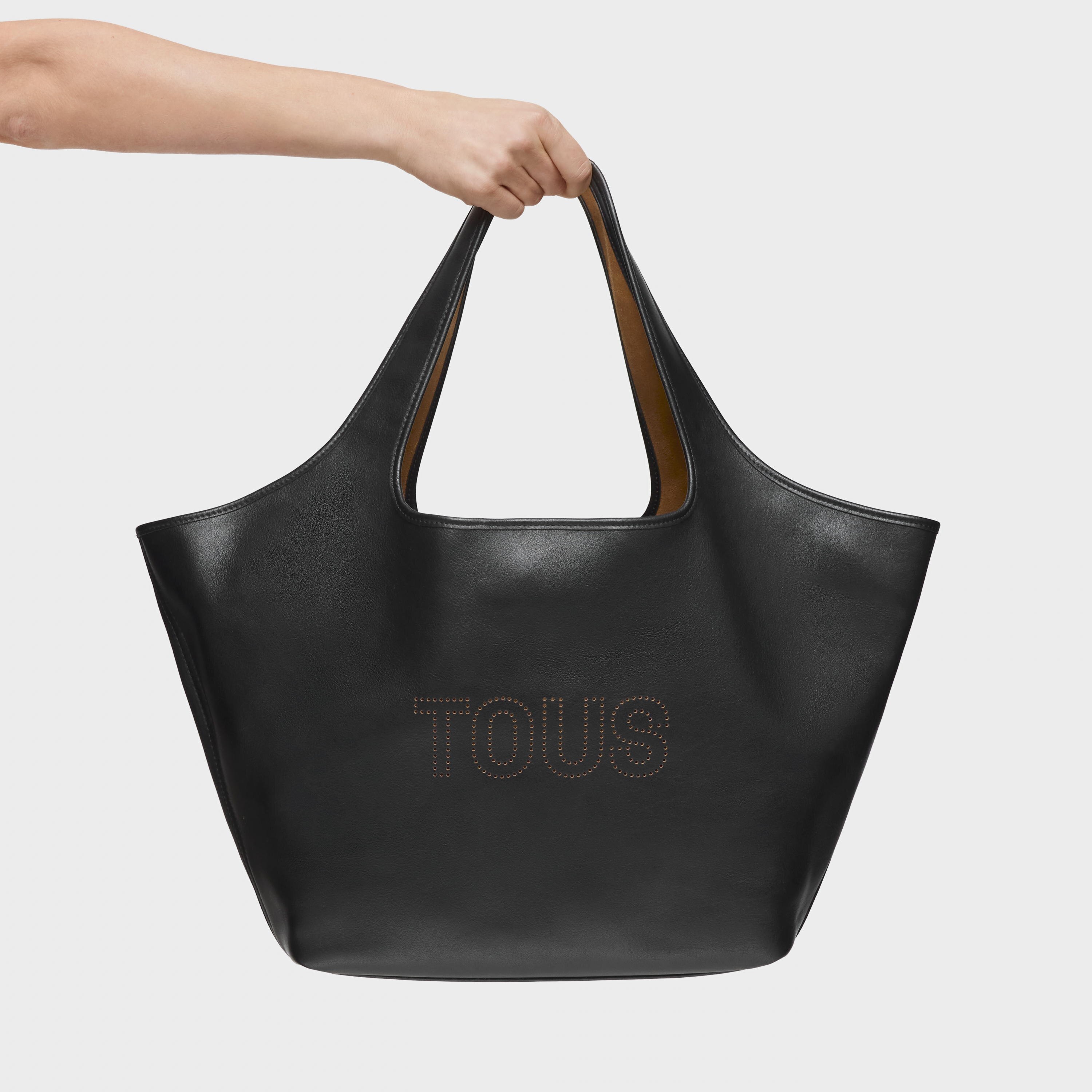 Large black leather Tote bag TOUS Lirio