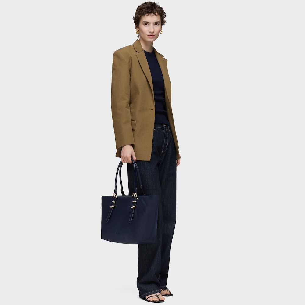 Capazo grande azul marino TOUS Buckles Soft