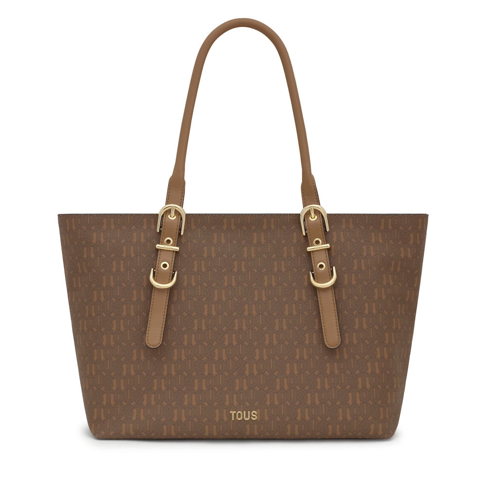 Large earth-colored Tote Bag TOUS&nbsp;Buckles Silhouette