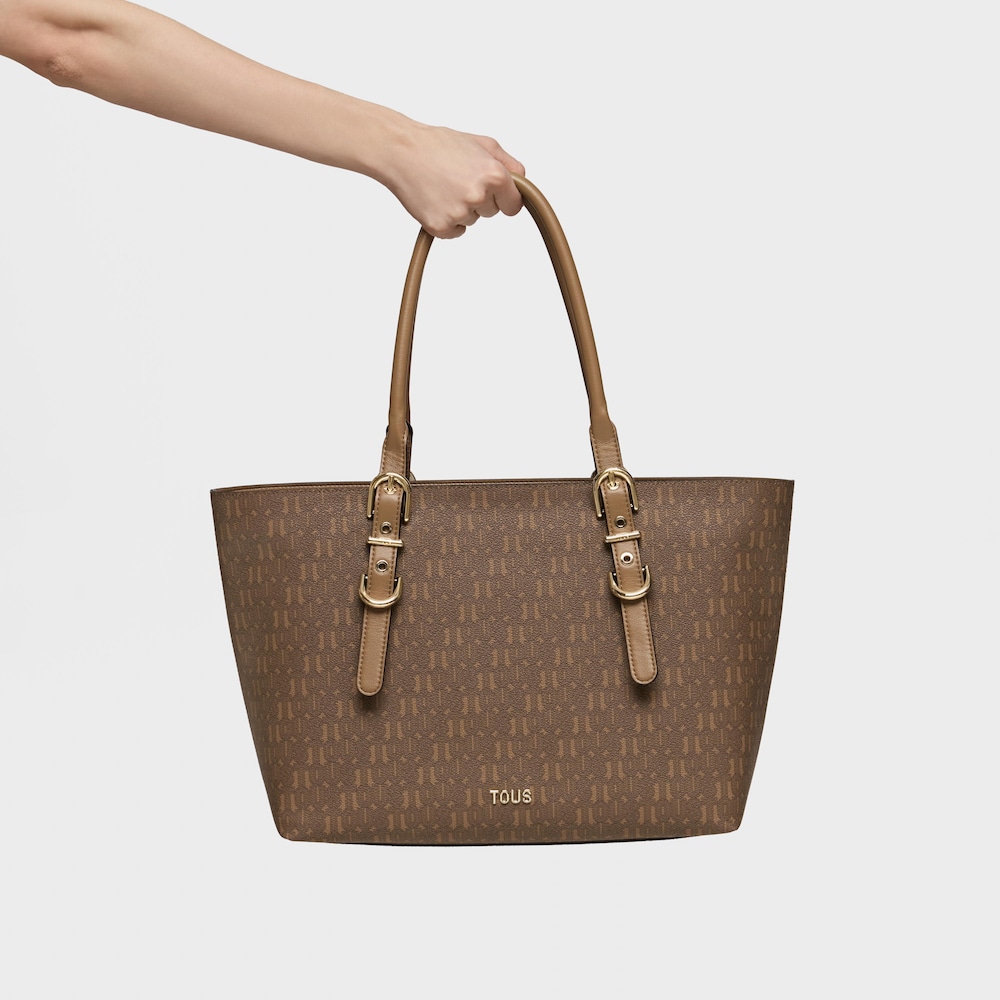 Large earth-colored Tote Bag TOUS&nbsp;Buckles Silhouette