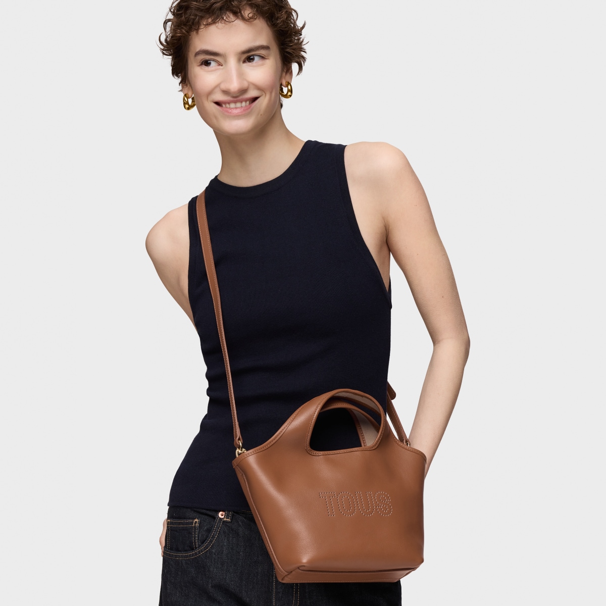 Medium camel-colored leather Tote bag TOUS Lirio